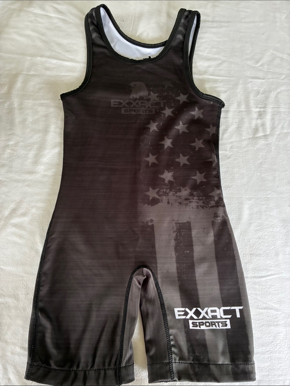 EXXACT Sports Kids Black One-Piece Wrestling Singlet